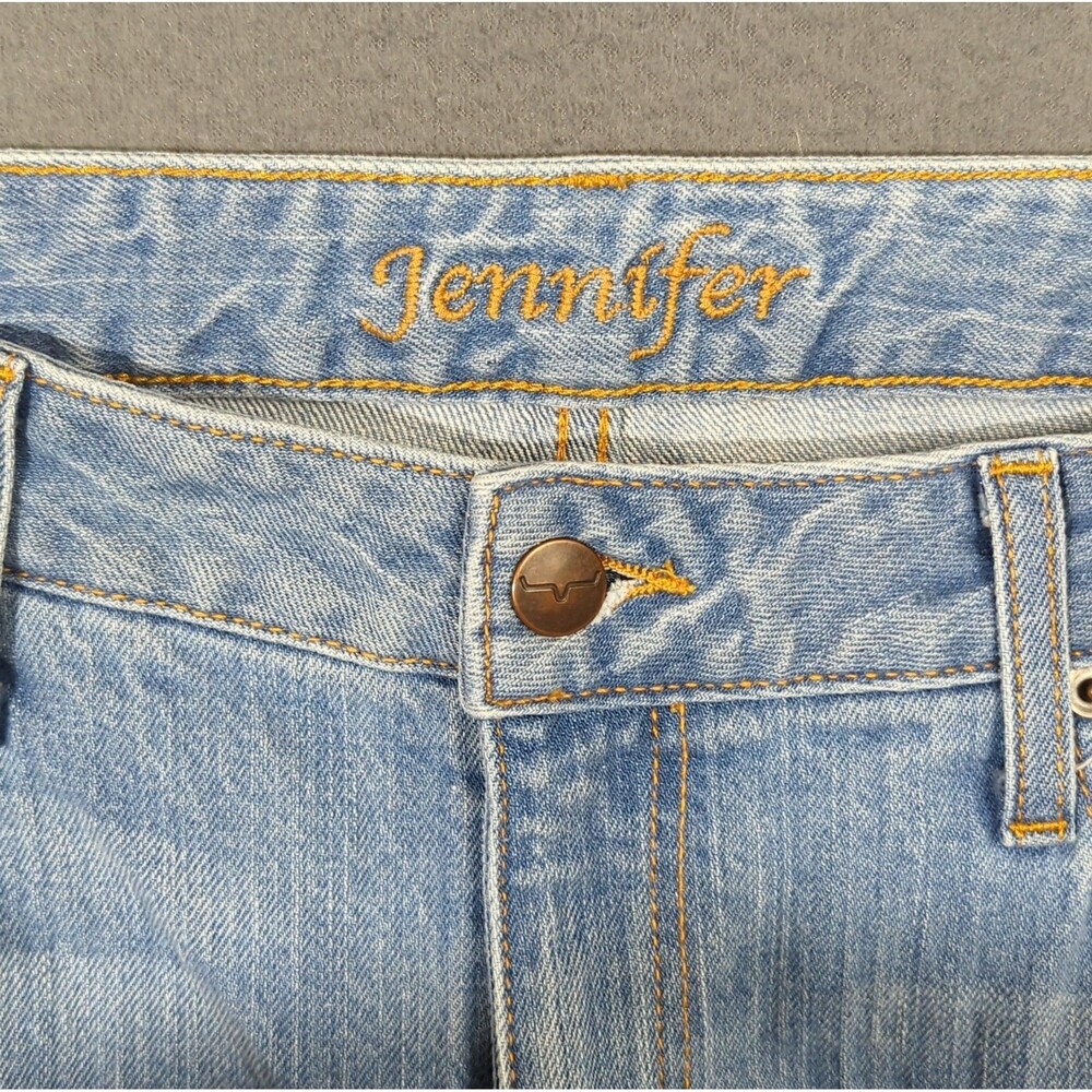 Kimes Ranch Jeans Womens 12x30 Blue Jennifer Sugar Fade Flare Distressed Western